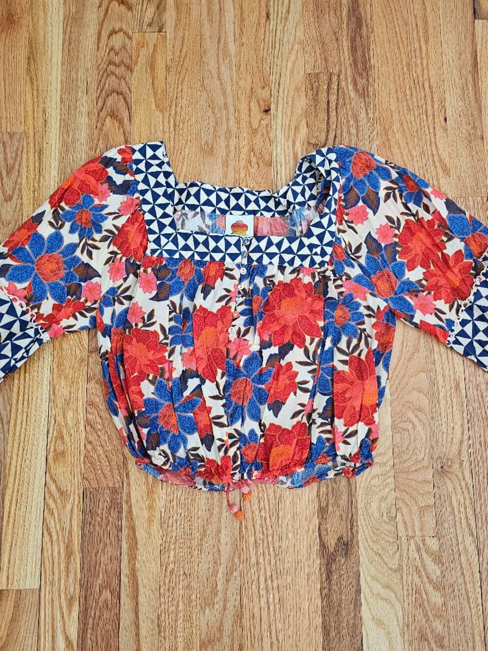 Farm Rio Anthropologie Crop Blouse